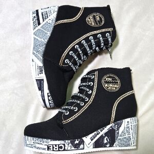 Black and White High-Top Sneakers